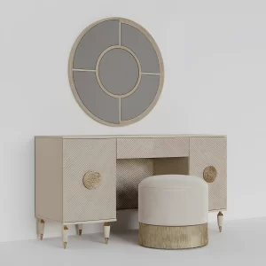 Eira Dresser With Mirror and Pouf