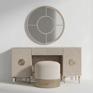Eira Dresser With Mirror and Pouf