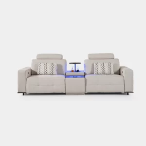Delta Sofa with Power Recliner & Bar Console