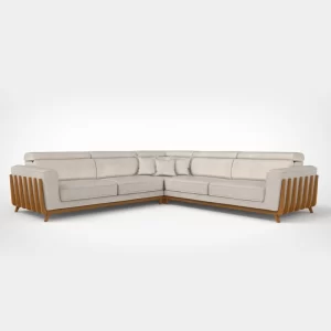 Timber Sectional Sofa With Arm