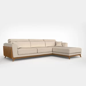 Timber Sectional Sofa with Chaise