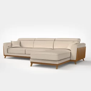 Timber Sectional Sofa with Chaise