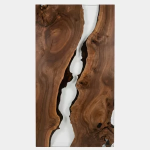 Walnut Clear Epoxy River Dining Table – No. LV E227