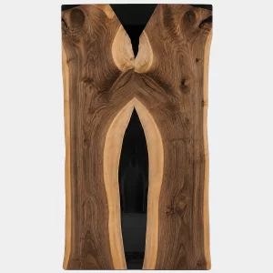 Walnut Black Epoxy River Dining Table – No. LV E229