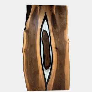 Walnut Milky Epoxy River Dining Table – No. LV E225