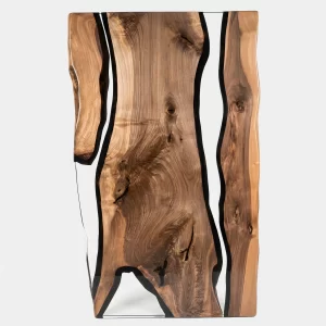 Walnut Clear Epoxy River Dining Table – No. LV E226