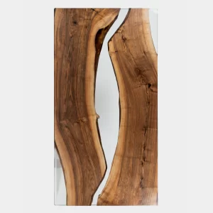 Walnut Clear Epoxy River Dining Table – No. LV E222