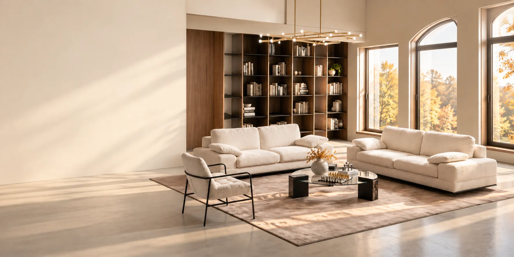 Sectional sofa in a contemporary living room